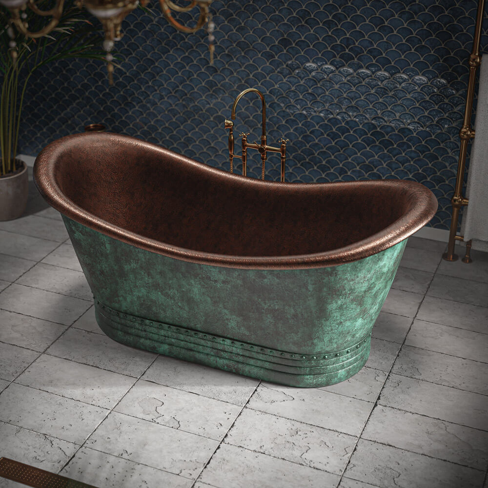 Bathtub Blue Green Patina