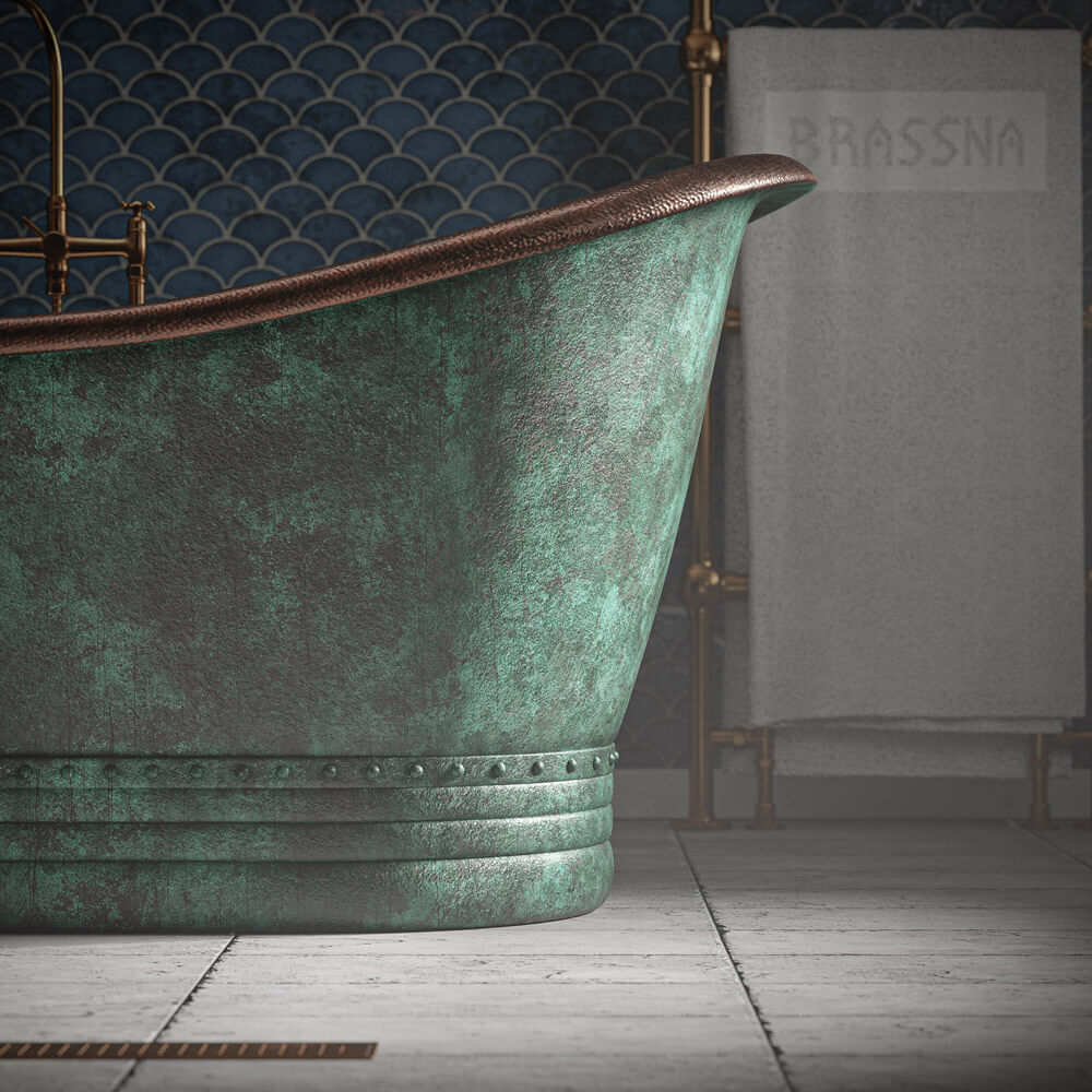 Bathtub Blue Green Patina