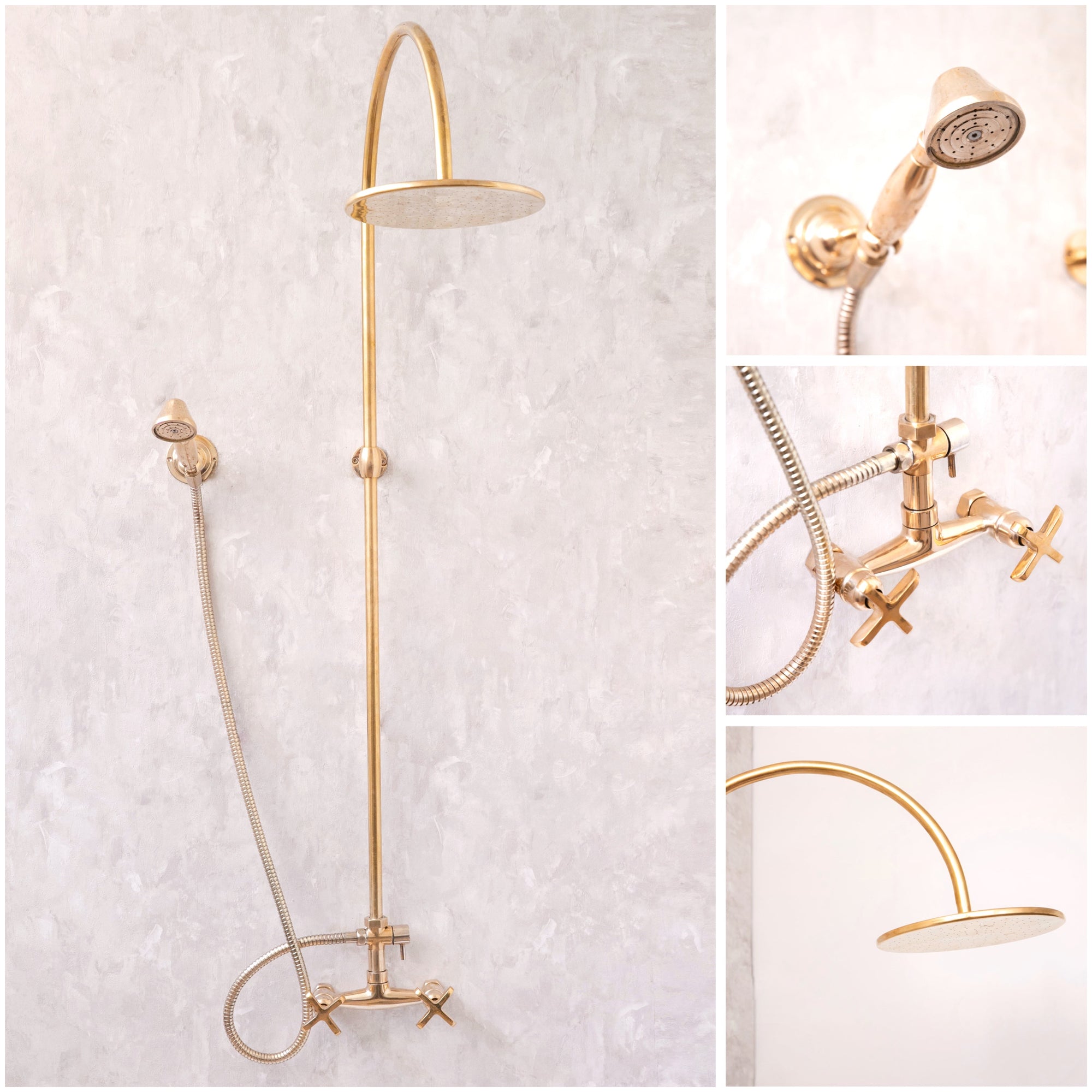 Unlacquered Brass Exposed Shower System - BRASSMA