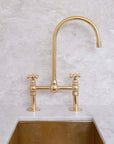 Elegant Unlacquered Solid Brass Bridge Faucet - BRASSMA