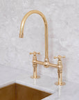 Elegant Unlacquered Solid Brass Bridge Faucet - BRASSMA