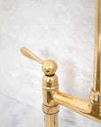 Elegant Unlacquered Brass Bridge-Style Kitchen Faucet - BRASSMA