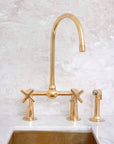 Elegant Brass Bridge-Style Kitchen Faucet - BRASSMA