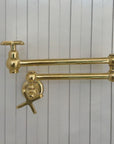 Elegant Unlacquered Brass Pot Filler for a Timeless Kitchen Touch