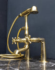 Unpainted Brass Deck Mount Tub Filler