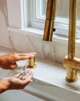 Unlacquered Brass Pull-Down Kitchen Faucet