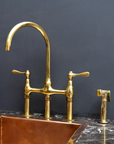 Unpainted Brass 3 Holes Bridge Faucet