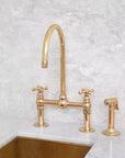 Elegant Unlacquered Solid Brass Bridge Faucet - BRASSMA