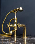 Unpainted Brass Deck Mount Tub Filler