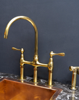 Unpainted Brass 3 Holes Bridge Faucet