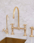 Elegant Unlacquered Solid Brass Bridge Faucet - BRASSMA