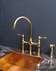 Unpainted Brass 3 Holes Bridge Faucet