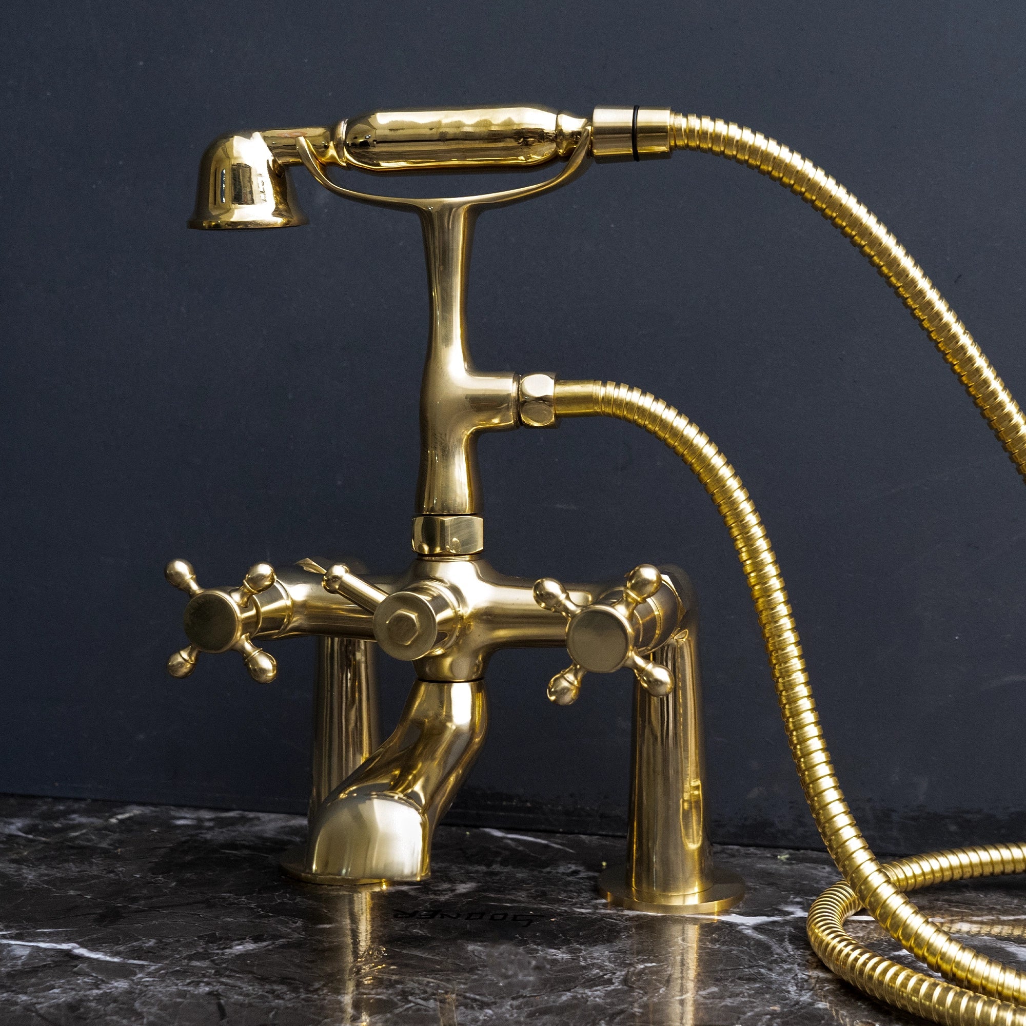 Unpainted Brass Deck Mount Tub Filler