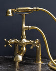 Unpainted Brass Deck Mount Tub Filler