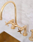 Elegant Brass Bridge-Style Kitchen Faucet - BRASSMA