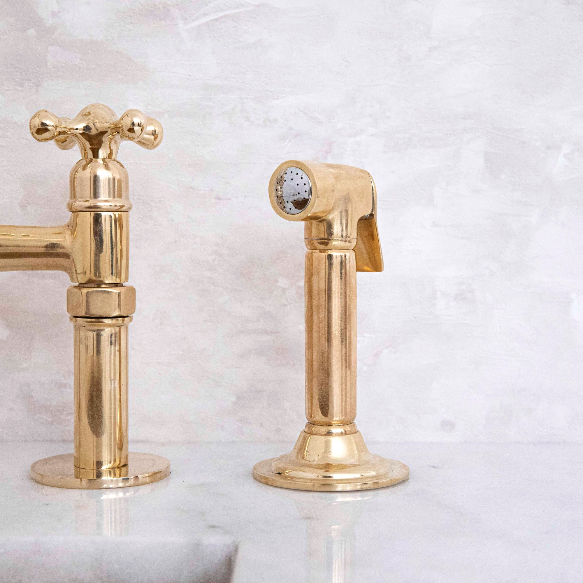 Elegant Unlacquered Solid Brass Bridge Faucet - BRASSMA