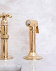 Elegant Unlacquered Solid Brass Bridge Faucet - BRASSMA