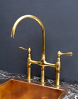 Unpainted Brass 3 Holes Bridge Faucet