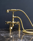 Unpainted Brass Deck Mount Tub Filler