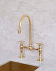 Elegant Unlacquered Solid Brass Bridge Faucet - BRASSMA