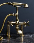 Unpainted Brass Deck Mount Tub Filler