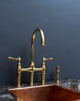 Unpainted Brass 3 Holes Bridge Faucet