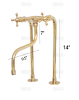 Elegant Unlacquered Brass Kitchen Faucet with Tall Legs and Unique Elephant Trunk Spout - BRASSMA