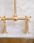 Elegant Brass Bridge-Style Kitchen Faucet - BRASSMA