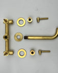 Unlacquered Antique Brass Wall-Mounted Faucet Lever Handles With Rough In Valve | Bathroom faucets