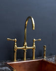 Unpainted Brass 3 Holes Bridge Faucet