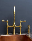 Unpainted Brass 3 Holes Bridge Faucet