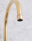 Elegant Unlacquered Brass Bridge-Style Kitchen Faucet - BRASSMA