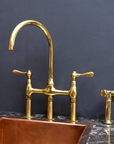 Unpainted Brass 3 Holes Bridge Faucet