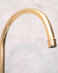 Elegant Unlacquered Brass Kitchen Bridge Faucet with Stylish Lever Handles - BRASSMA