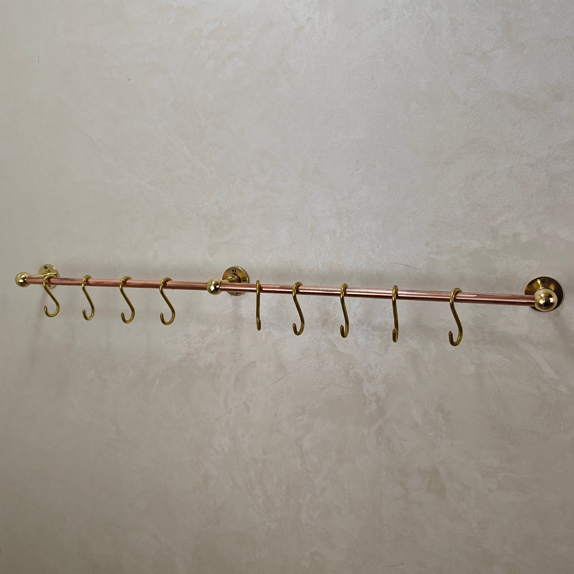 Copper Kitchen Pot Rack With &quot;S&quot; Hooks