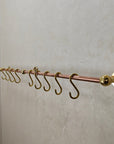 Copper Kitchen Pot Rack With "S" Hooks