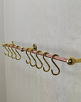 Copper Kitchen Pot Rack With "S" Hooks