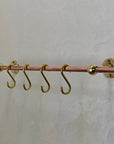 Copper Kitchen Pot Rack With "S" Hooks