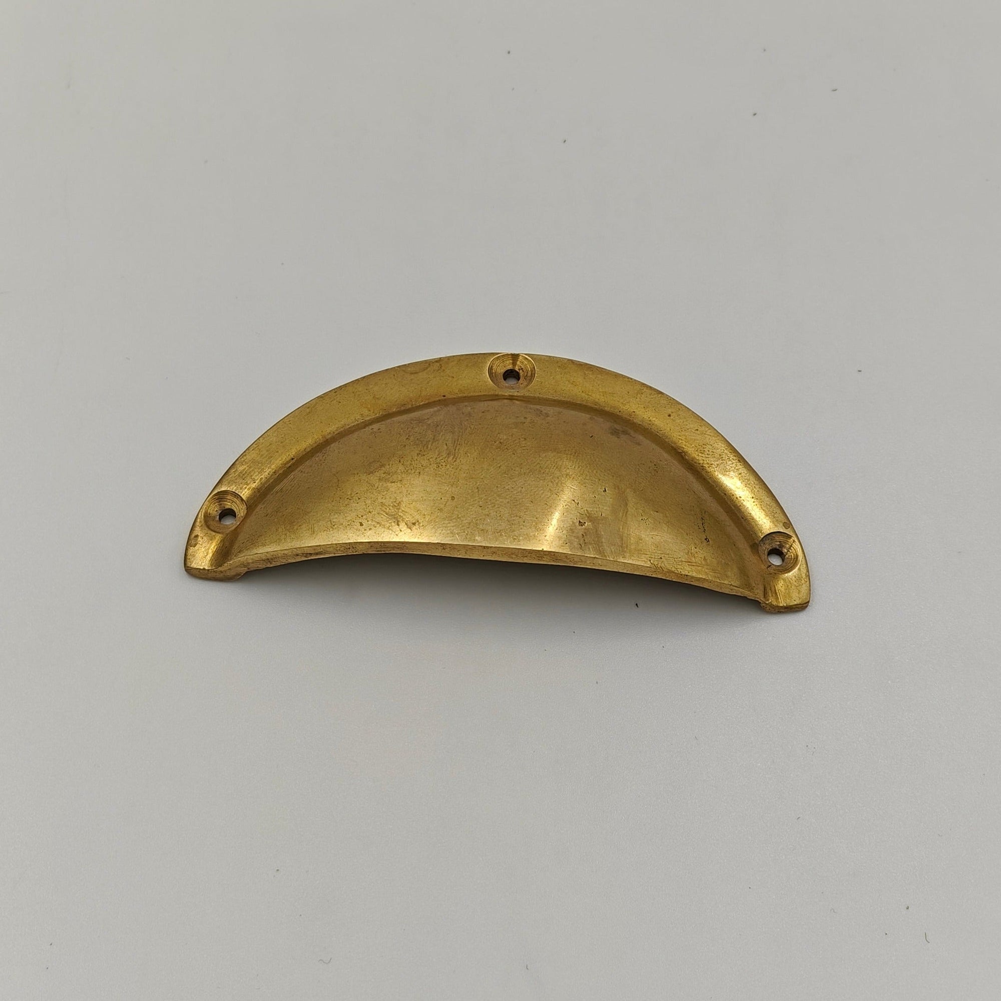 Unlacquered Brass Cup Drawer Pulls