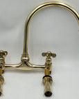 Natural Brass Faucet Kitchen With Special Butterfly Handles