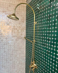 Unlacquered Brass Exposed Shower System - Thermostatic Valve