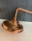 Unlacquered Solid copper Round Shower Head, copper Arm Extension - BRASSMA