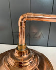 Unlacquered Solid copper Round Shower Head, copper Arm Extension - BRASSMA