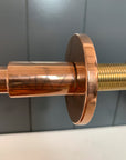 Unlacquered Solid copper Round Shower Head, copper Arm Extension - BRASSMA