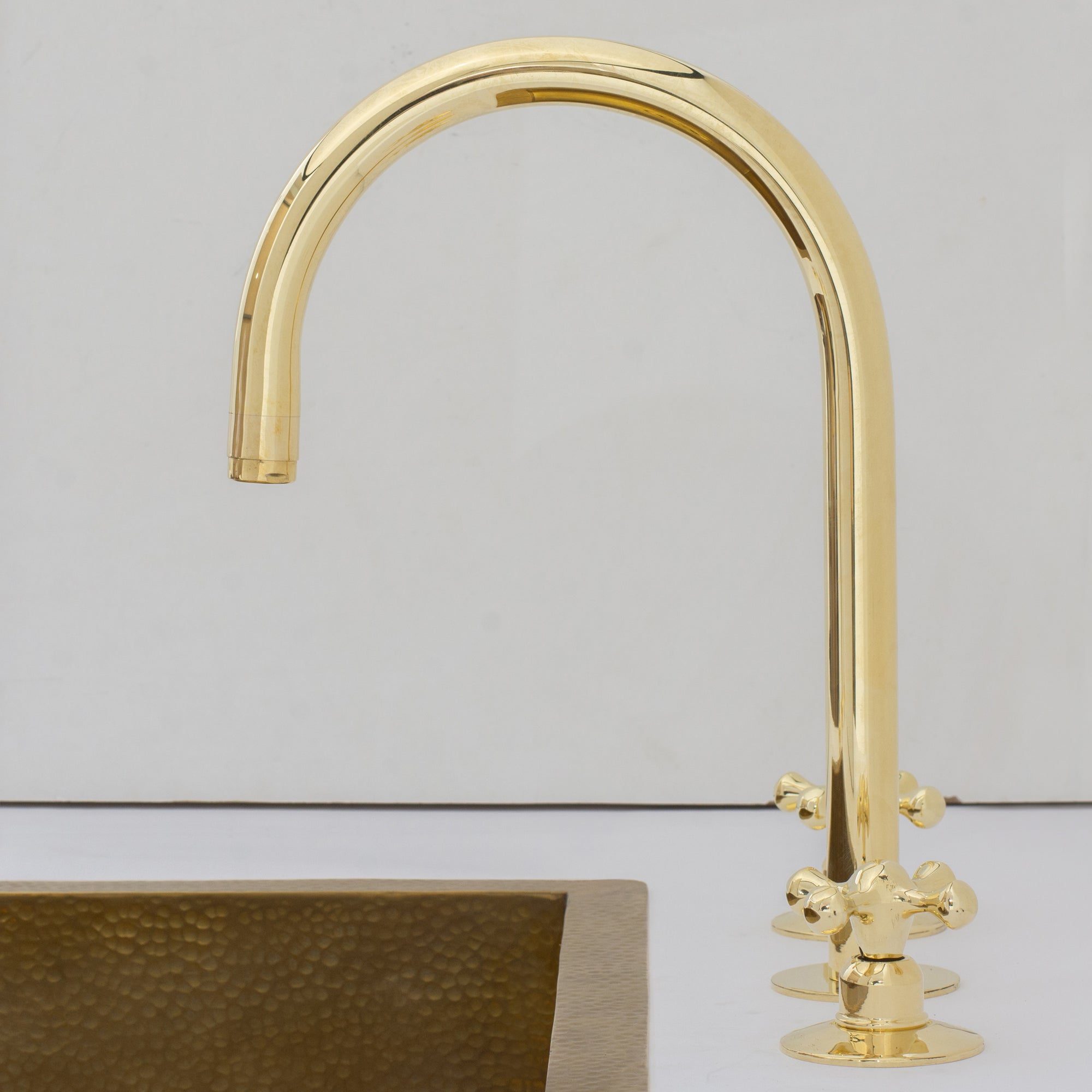 Unlacquered Brass Bathroom 3-Hole Faucet, Widespread Antique bathroom Faucet