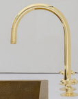 Unlacquered Brass Bathroom 3-Hole Faucet, Widespread Antique bathroom Faucet