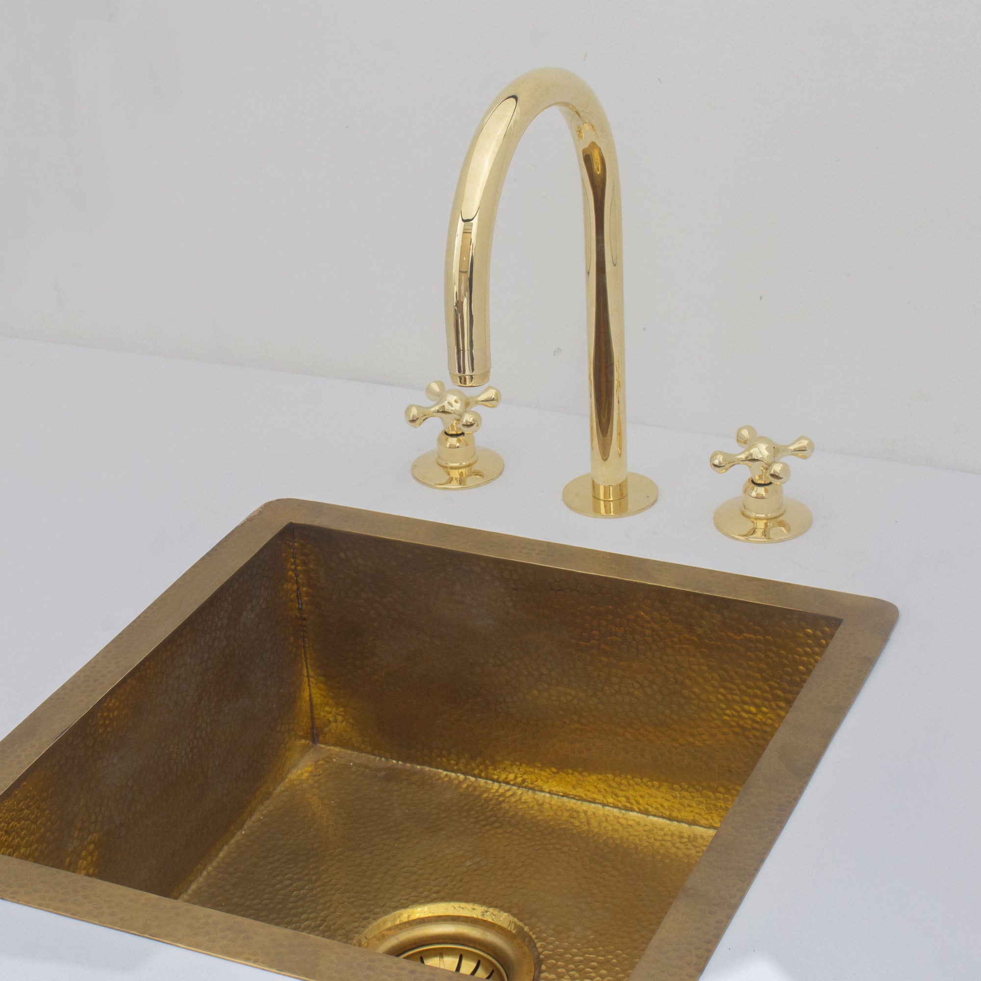 Unlacquered Brass Bathroom 3-Hole Faucet, Widespread Antique bathroom Faucet