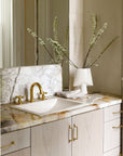 Unlacquered Brass Deck Mount Lavatory Faucet