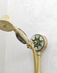 Brass Shower System With Green Resin