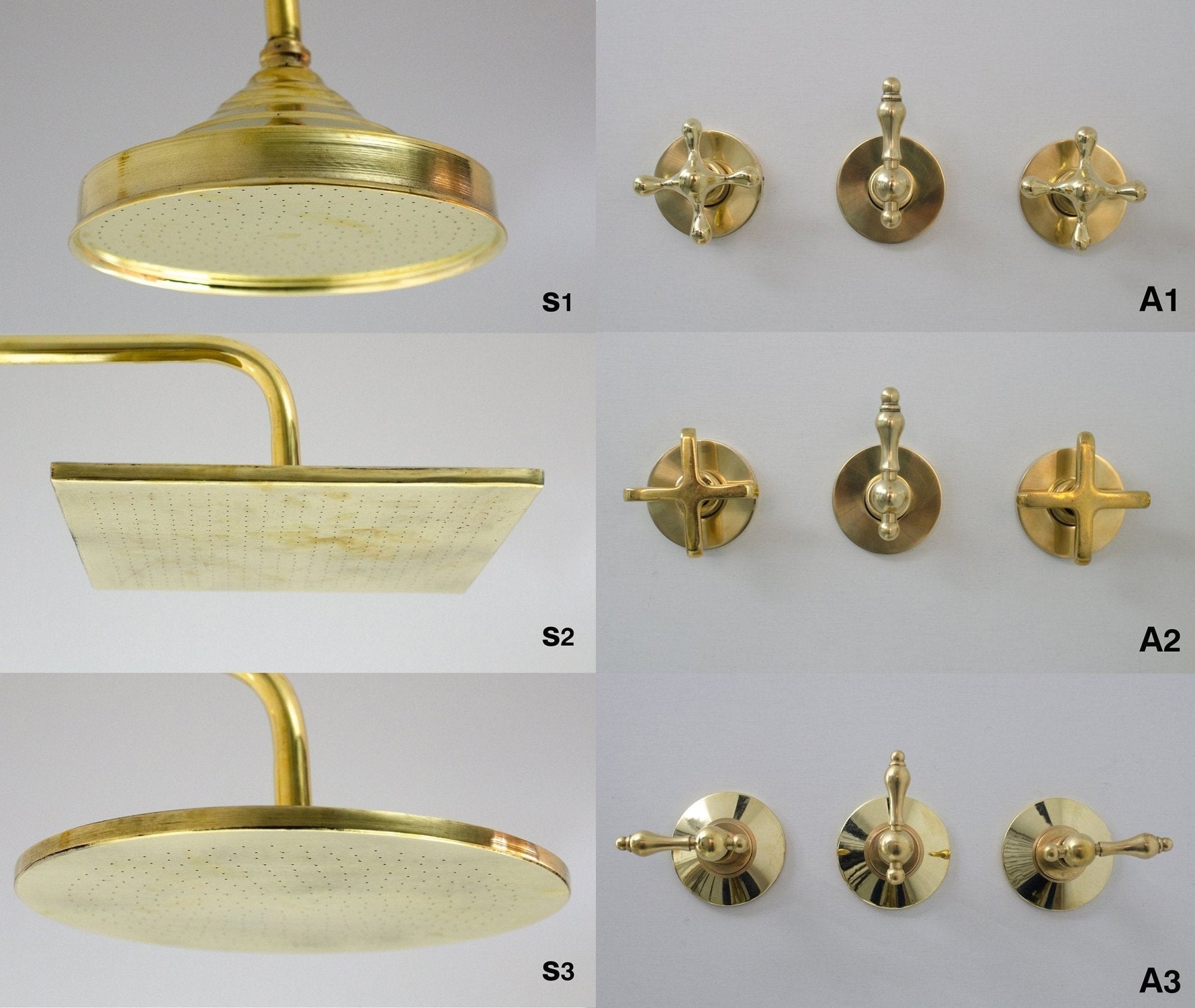 Antique Brass Shower Fixtures - Brass Shower Set